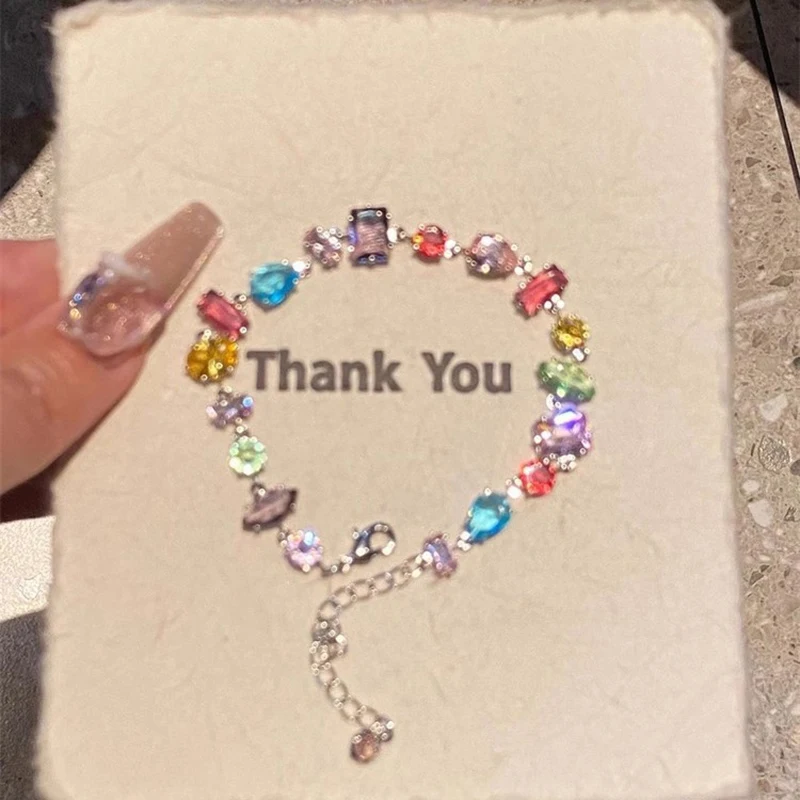 سوار كريستال لامع للنساء ، إسورة أحجار ملونة للفتيات ، طراز باروكي جميل ، موضة