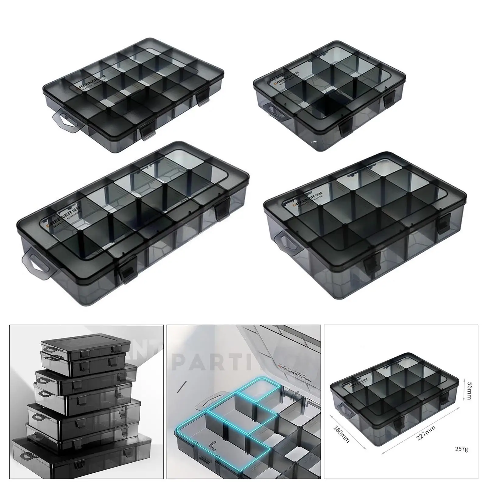 Compartment Plastic Storage Box Jewelry Earring Bead Screw Holder Case for Screws Nuts and Bolts