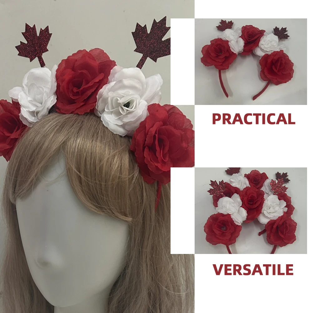 

Red Maple Leaf Headband Plastic Leaves Decorations Thanksgiving Party Hairbands Festival Props Fall Headdresses