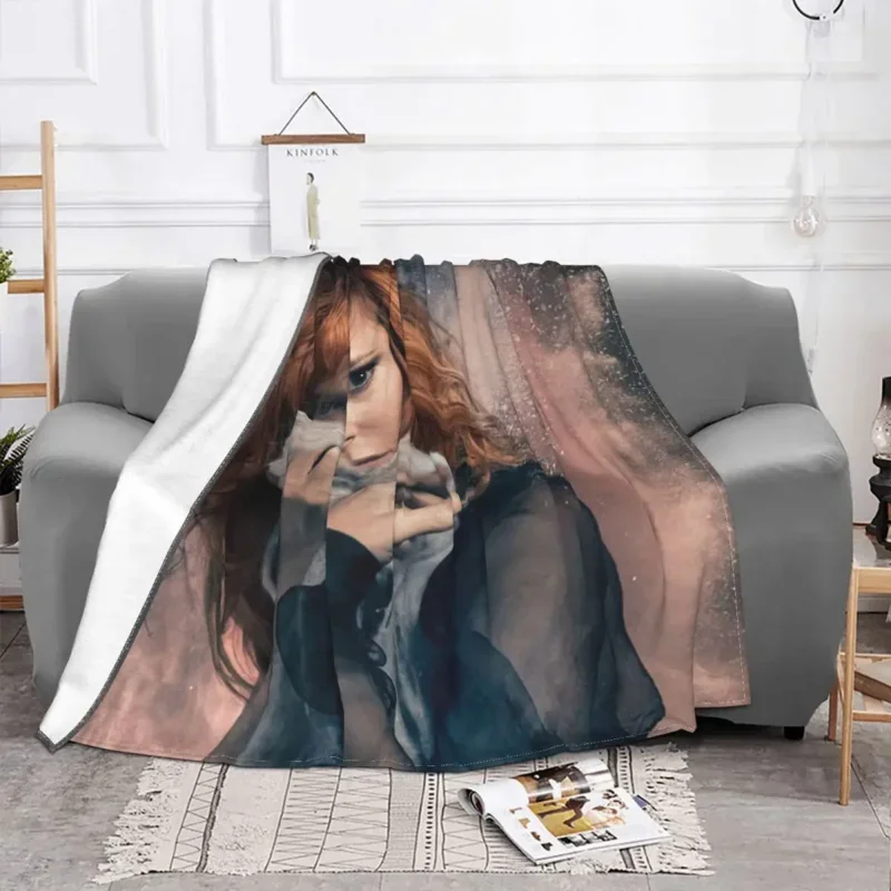 Mylene Farmer Blanket Soft Fleece Autumn Warm Flannel Throw Blankets for Sofa Car Bedroom Quilt