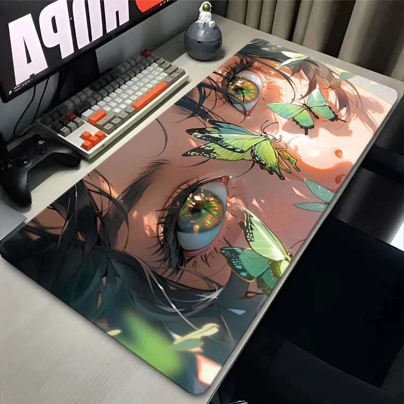 Anime Girl Mousepad Non-Slip Rubber Mouse Pad Beautiful eyes Mousepad Laptop Mousepad Anime wallpaper Mousepad Computer Desk Mat