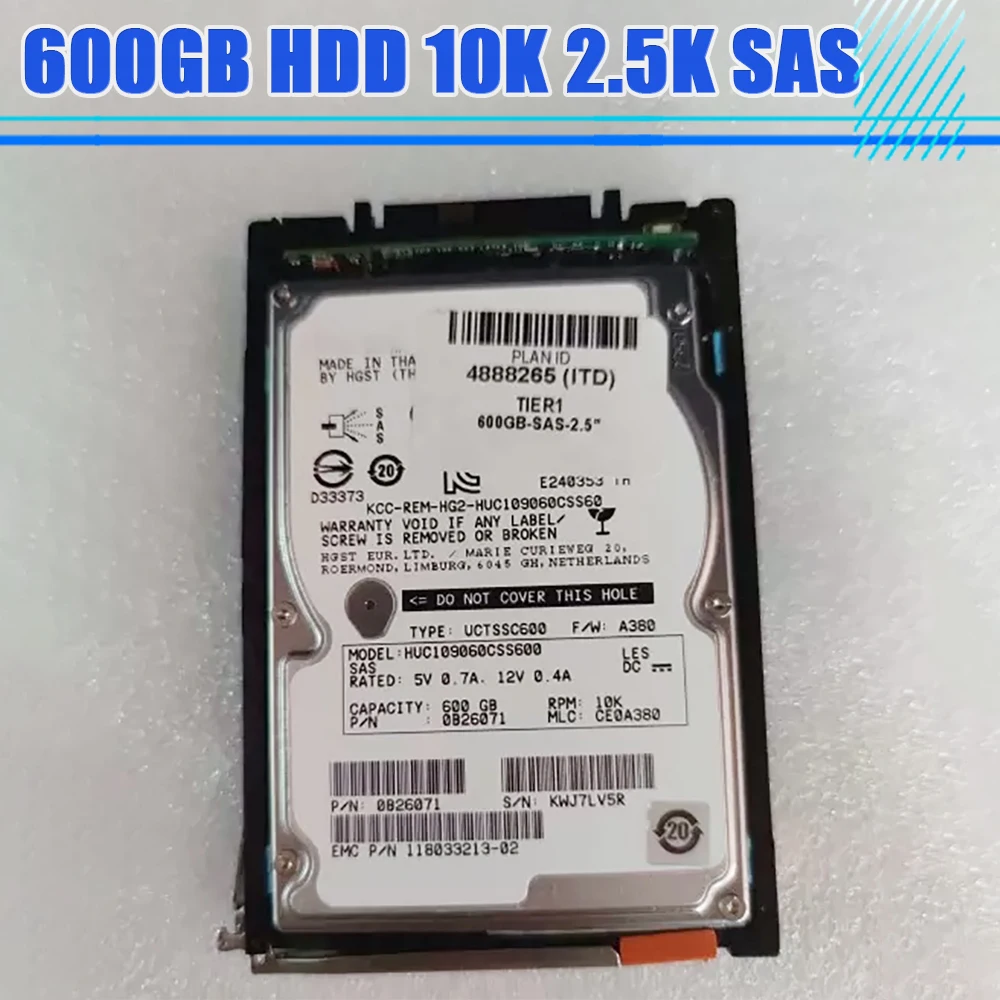 

005050685 600GB HDD 10K 2.5'' SAS HUC109060CSS600 Storage Hard Disk For EMC