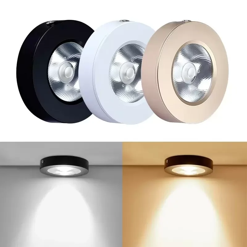 

Surface Mounted 3W 5W 7W LED downlight 10W Ceiling Lamps Ultra Thin Driverless cob led spot lights 220V indoor Ceiling Fixtures