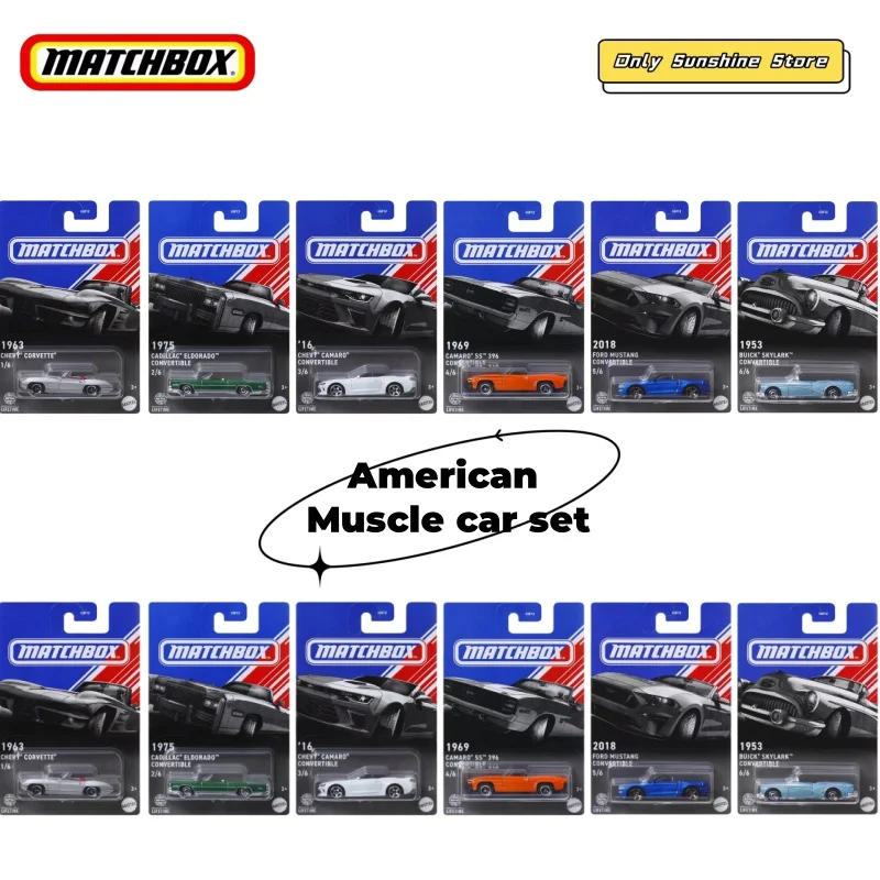 

Набор американских мускулистых автомобилей Matchbox, коллекционные модели автомобилей без RTR — Cadillac Chevrolet Mustang для игрушек и хобби, игровых транспортных средств