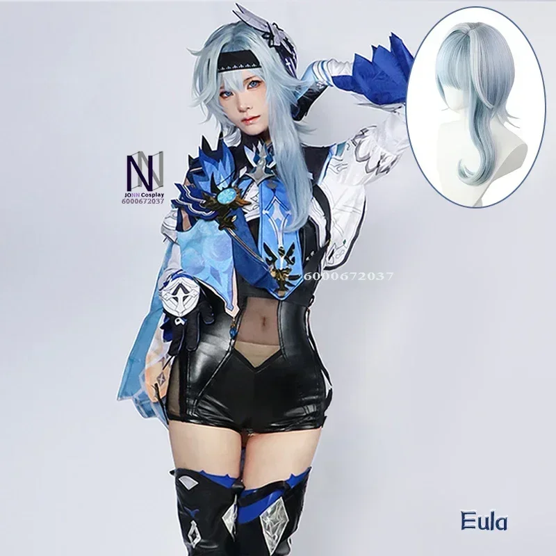 

Genshin Impact Eula Cosplay Costume Adult Carnival Uniform Wig Anime Halloween Party Costumes for Women Game Character Outfits