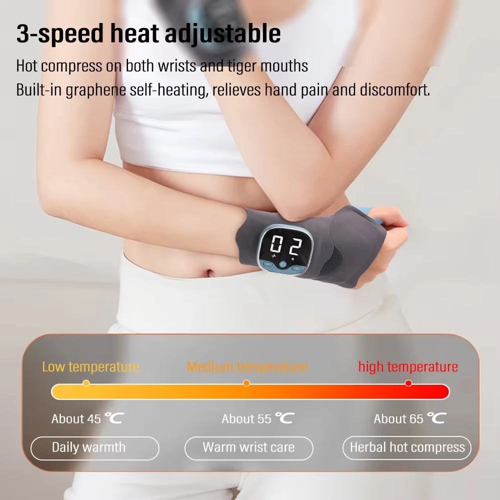 EMS مدلك المعصم حامي المعصم 5 مستويات الساخن ضغط الاهتزاز تدليك الكهربائية نفق الرسغ تنفس اليد الاسترخاء #3
