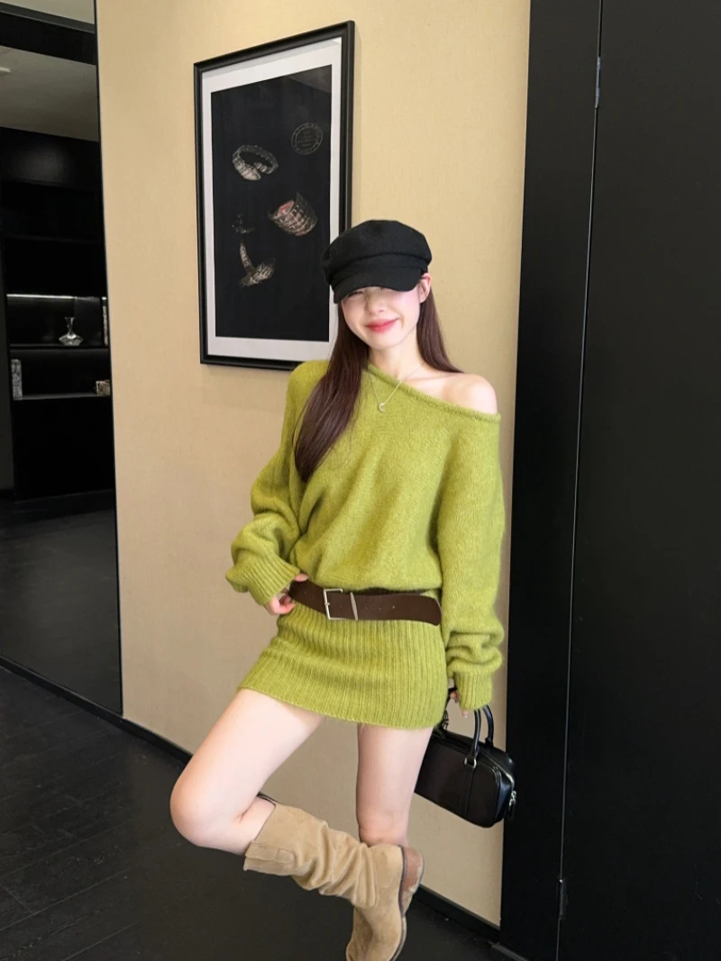 

een Long Sve облегающий облегающий костюм Dr Korean Sle oulder Draped Dr для женщин Ci Commute Autumn Faion