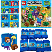16pcs Anime Mine craft Figure Blind Box Action Figurine Doll Kits Collection PVC Model Toys Wholesale children Birthday Gift