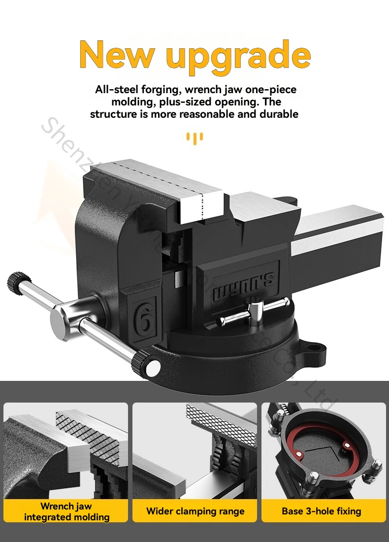 Industrial-grade pliers, multi-functional general-purpose bench vise, bench vice, 6-inch heavy-duty bench vise