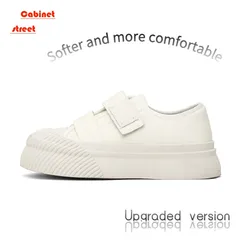 2024 New Thick Velcro Mary Jane Shoes Women All-matching Small White Cookie Shoes to Increase Leisure Sports Board Shoes