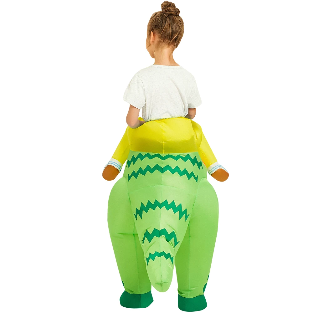 Hot Anime Dinosaur Inflatable Costume for Kids Boys Girls Halloween Party Fancy Cosplay Parent-Child Carnival Purim Dresses