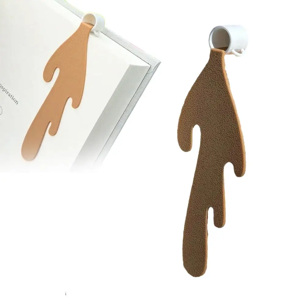 Cute Spilled Coffee Bookmark Corner Marker For Reading Funny Bookmarks Book Marks For Reading Corner Bookmark Accessories