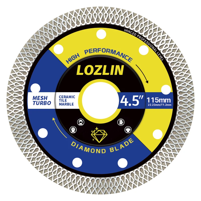 

LOZLIN 1PC 4.5 Inch 115mm Diamond Mesh Cut Saw Blade Cutting Disc for Porcelain Tile Ceramic Granite Marble Stone Angle Grinder