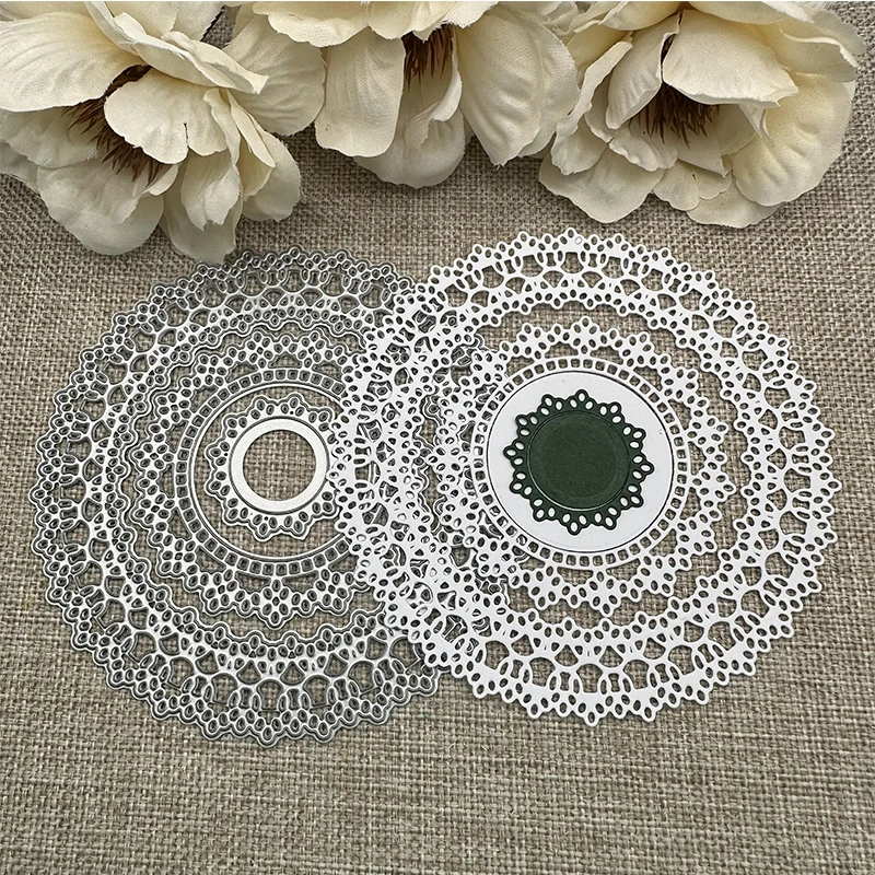 Flower lace round frame Metal Cutting Dies Stencils For DIY Scrapbooking Decorative Handcraft Die Cutting Template Mold