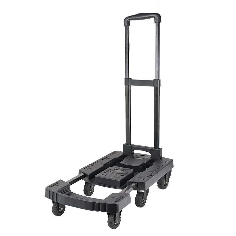 Hand Pulled Trolley for Moving Hauling, Hand Carts, Folding Flatbed Truck, Portable, Small, Anti Pulley, Material Handling Tools