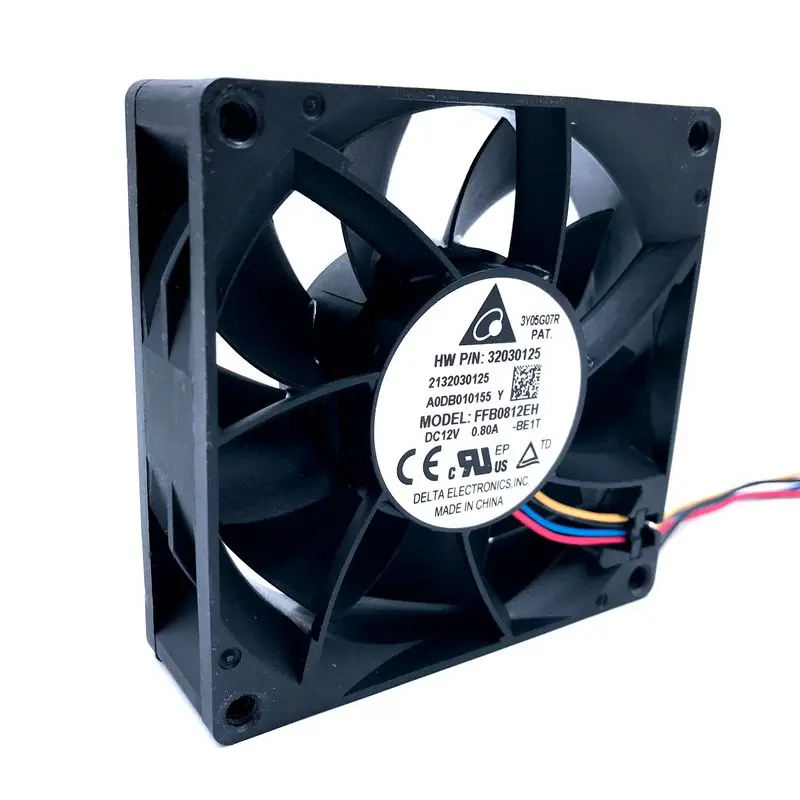 

80mm PWM Cooling Fan 8cm FFB0812EH 80*80*25mm 12V 0.80A 6200RPM High Speed CFM Cooler 12V Dual Ball Bearing Fan,for Delta