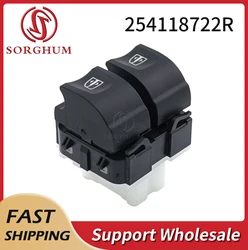 SORGHUM 254118722R Botón de interruptor de elevador de doble ventana para coche, para Renault Duster, Loga, Clio, Symbol, Zoe, Thalia, Captur, 254118044R