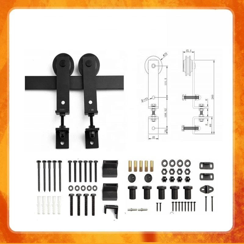 

Manufacturer Hanging Rail Sliding Door Cross-border Hot Selling Slide Rail Hardware Accessories American Barn Door