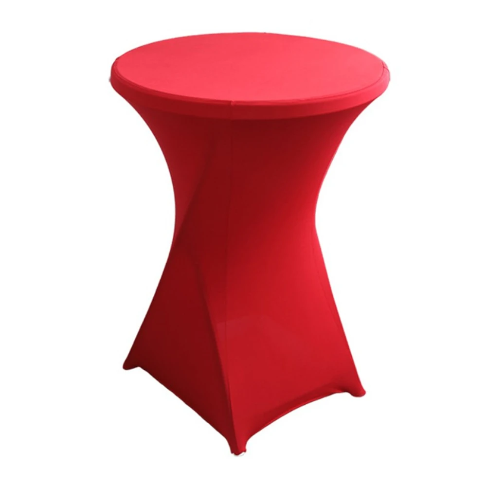 Cocktail Table Cover Stretch Tablecloth Round Stain Resistant Diameter 80cm Four Way Stretch Spandex Birthday Party