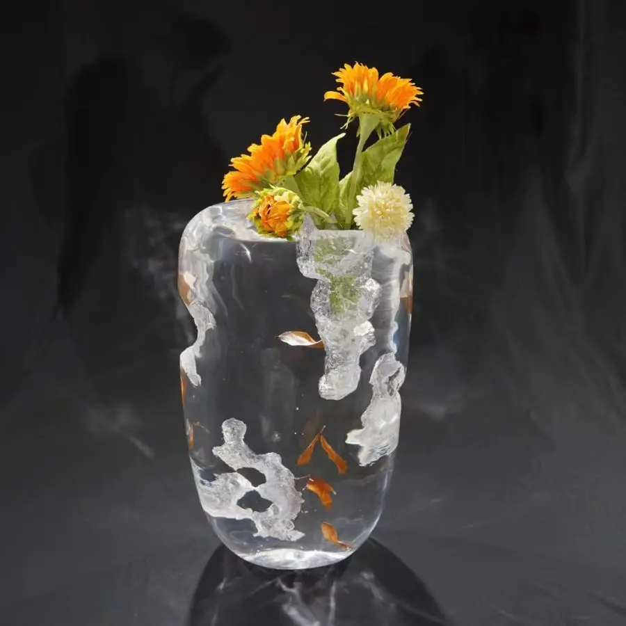 

Simple, high transparency, special shaped, leaves, vases, tea houses, clubs, halls, decorations, large ornaments