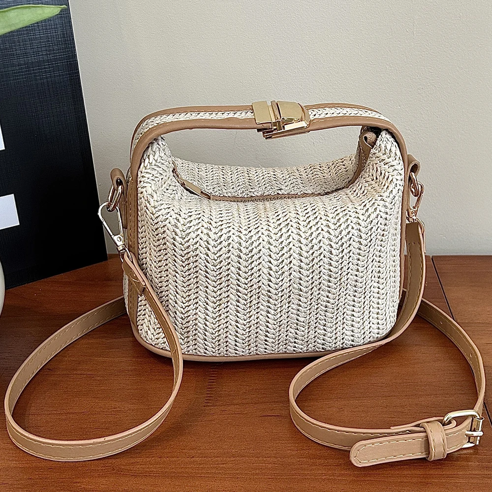 

Ladies Summer Straw Woven Crossbody Bags Women's New Style Fashion Commuter Shoulder Bag Female Beach Woven Handbags for Lady