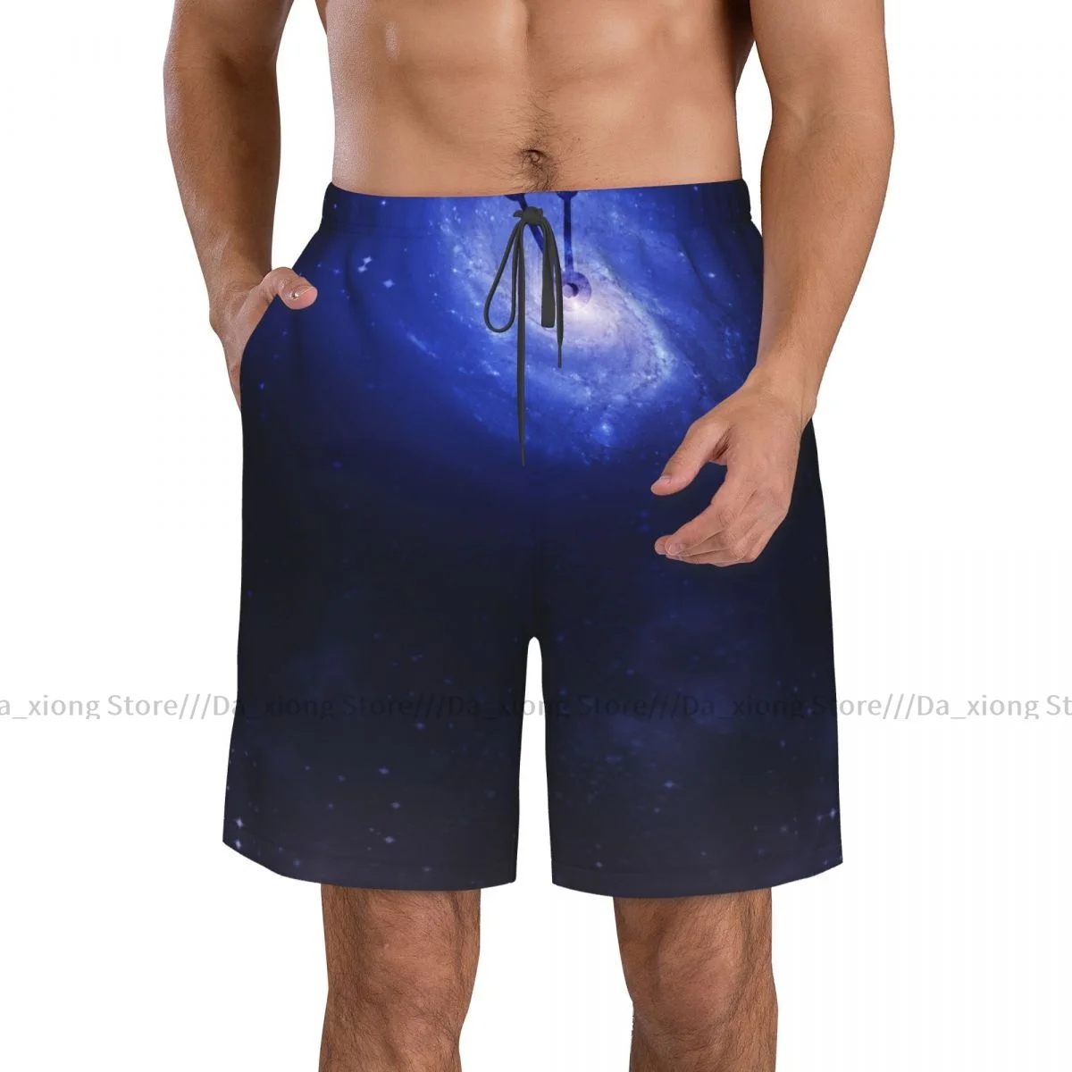 Man Swimwear Space And Clock Hands Swim Shorts Trunks Beach Board Shorts Swimming Swimsuits