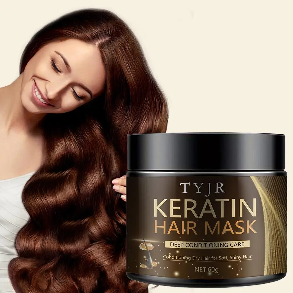 الكيراتين العناية بلسم إصلاح ترطيب جاف لينة إصلاح عميق الرعاية التالفة استعادة تألق التجعد الشعر السلس I6N9