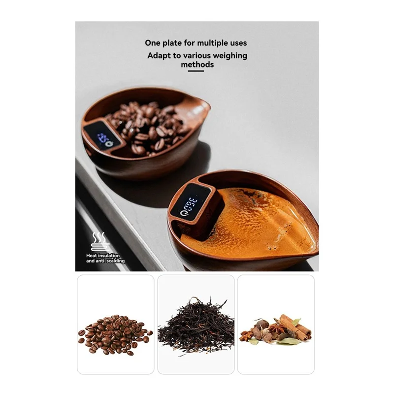 

N04R Coffee Bean Weigher, Tea Leaf Scale, Walnut Hand Brewing Electronic Scale Coffee Bean Scale Accurate To 0.1G