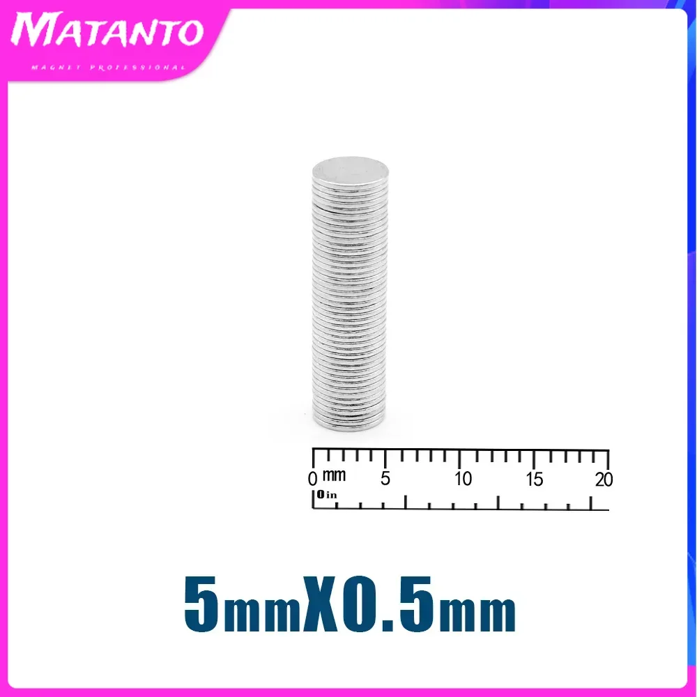 

100/200/500/1000PCS 5x0.5mm Mini Disc Super Strong Search Magnet Small Round Neodymium Magnets N35 Fridge Magnetic Sheet