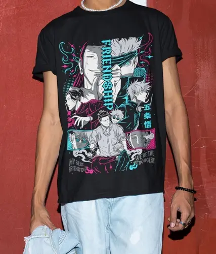 Imagen 2 del producto Camiseta Jujutsu Kaisen Geto Suguru Gojo Girl Anime regalo camiseta negra todas las tallas