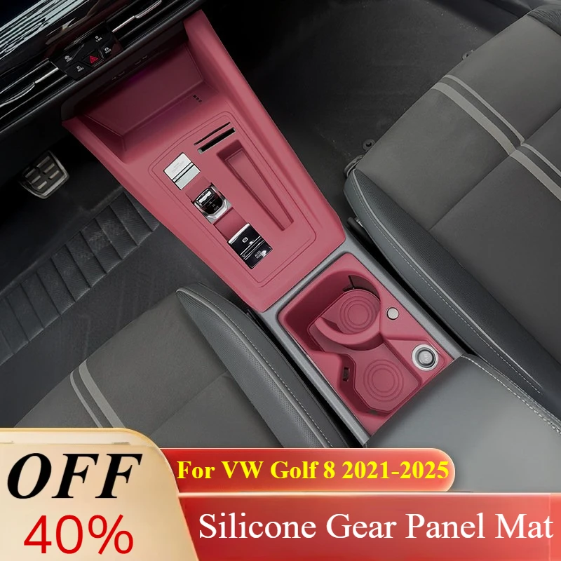 For VW Golf 8 2021-2025: Static Cling Silicone Gear Panel Mat - No Adhesive Installation​ Interior Trim Accessories