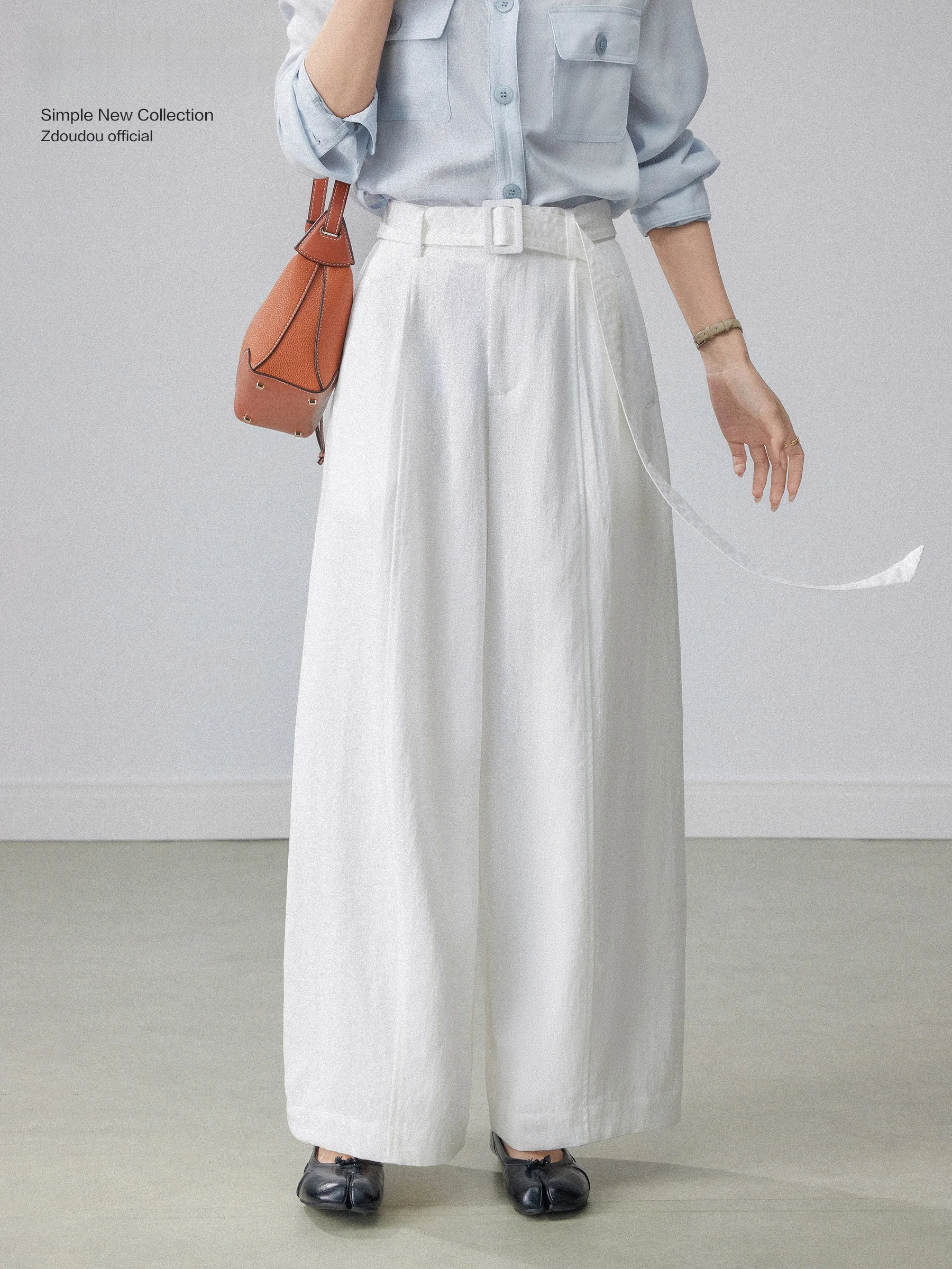 

Женские повседневные брюки с высокой талией и широкими штанинами, новинка весенней коллекции, свободный крой, прямые, плиссированные, универсальные, свободные брюки