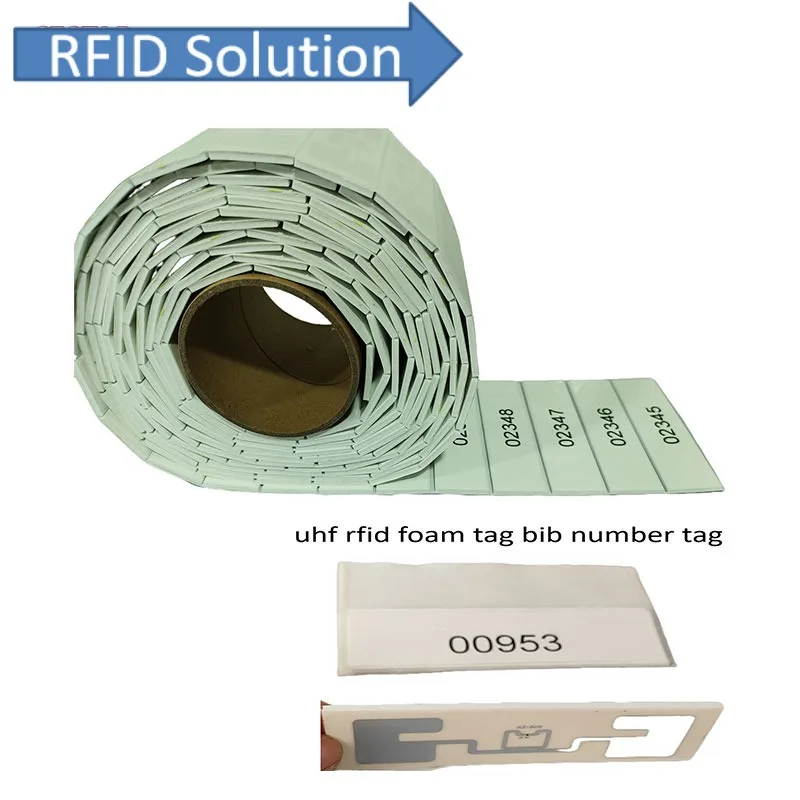50pcs impinj r6 uhf rfid tag sticker dogbone long range bib number tags for running timing chip race systems Marathon bicycle