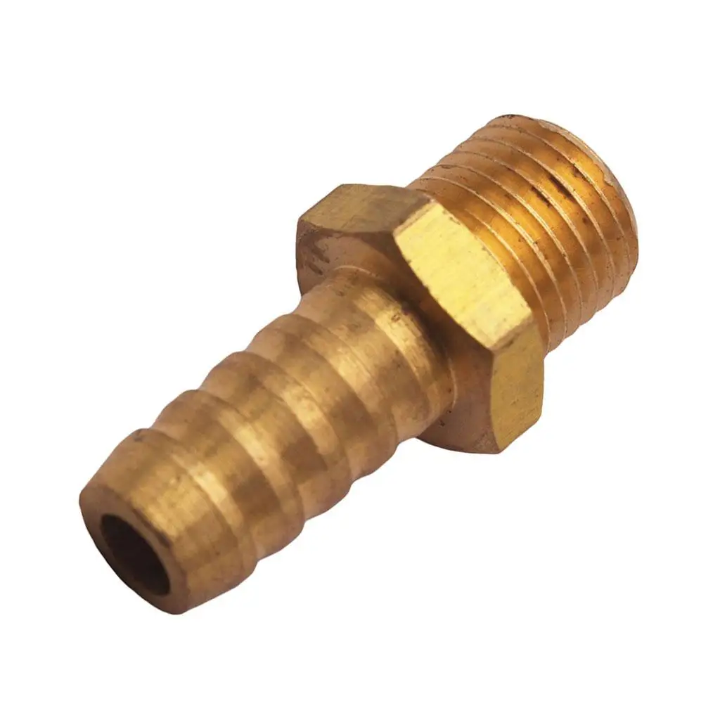 M14X1.5 Male to 7/16''(11mm) Hose ID Brass Barb Reducer SPLICER Fitting Fuel/AIR/Water/Oil/Gas