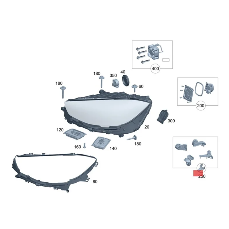 

A03Z-1Pair Front Headlight Repair Bracket Kits For Mercedes-Benz S Class W223 2021-2024 A2238208304 A2238208404 RS Bracket