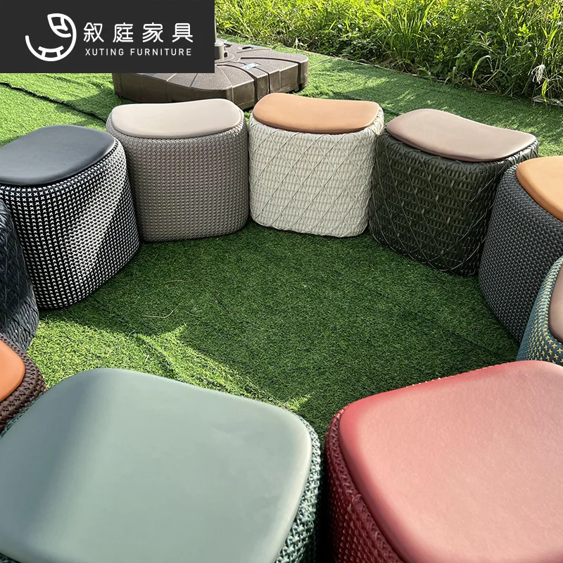 Italian shoe changing stool household door cloakroom saddle designer sofa ottoman solid wood liner