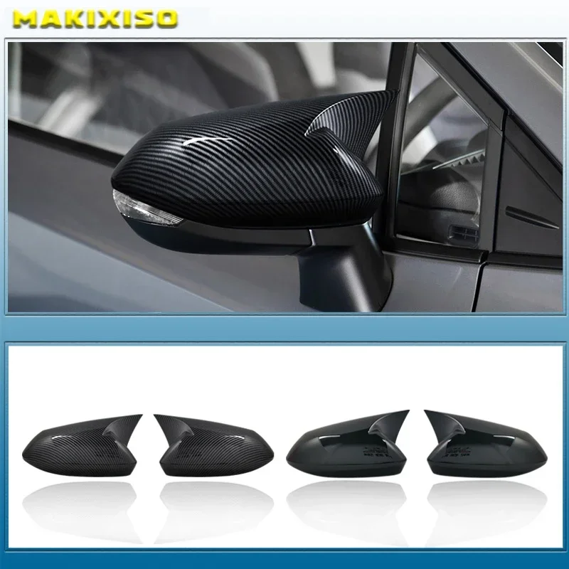 

For Toyota Corolla 2019 2020 2021 2022 Rearview Side Mirror Cover Wing Cap Exterior Door Rear View Case Trim Carbon Fiber Look