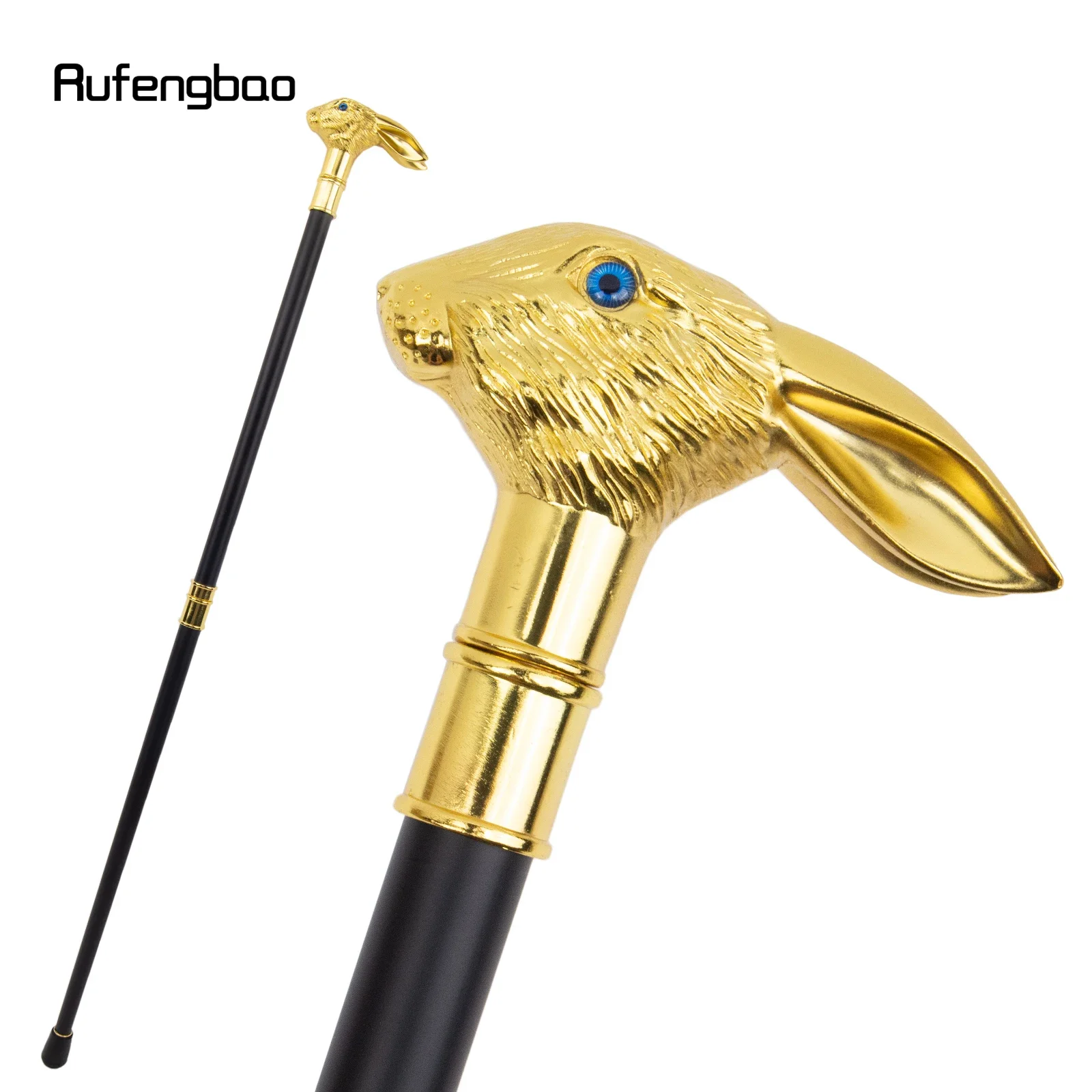 Golden Rabbit Long Ear Gentleman Walking Cane Fashion Walking Stick Gentleman Crosier Knob Walking Stick 93cm