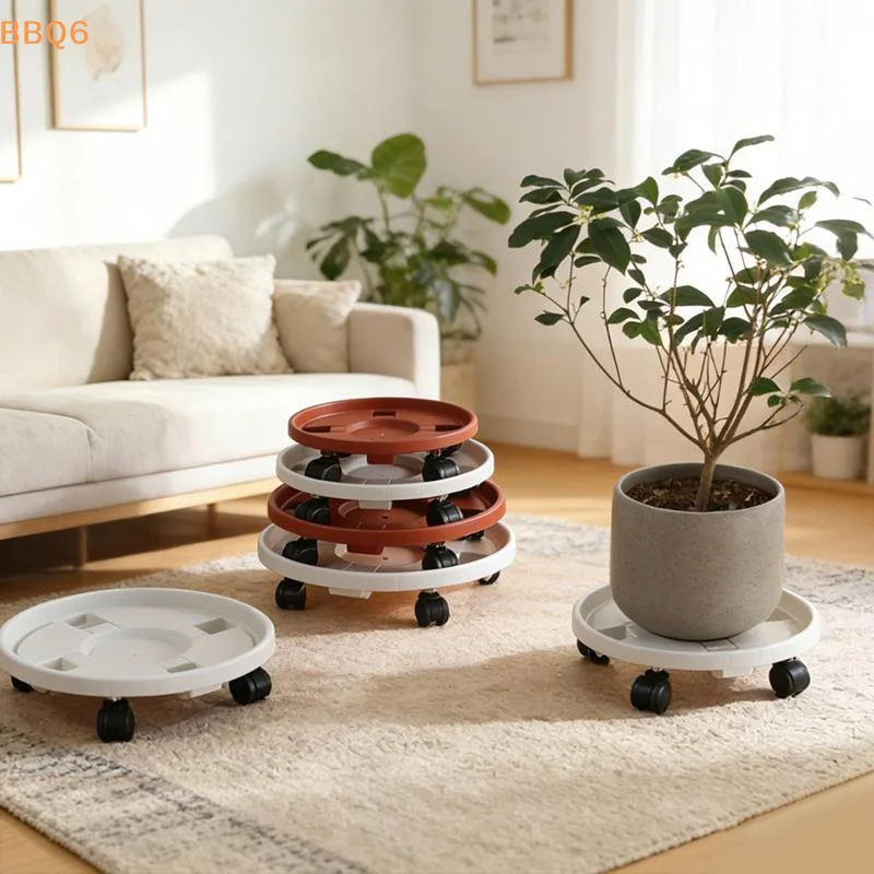 *Universal Flower Pot Wheels Round Plastic Tray Heavy Duty Flower Pot Rack Plant Movable Rolling Potted Plant Stand With Rollers