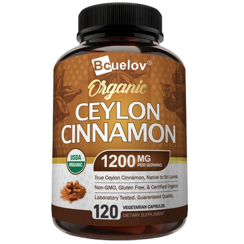 

Organic Ceylon Cinnamon Capsules, True Cinnamon, Blood Sugar Support, Joint & Antioxidant Support, Vegan Non-GMO