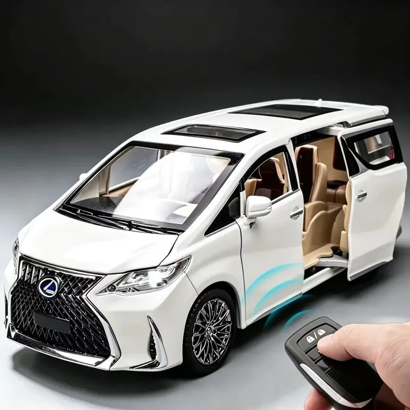 1:24 Key version LM300 MPV Alloy Car Model Diecasts Metal Luxury Vehicles Car Model Simulation Sound Light Collection Kids Gifts