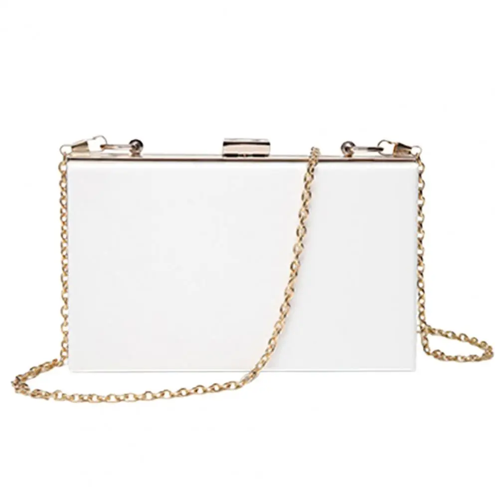 Transparent Chains Shoulder Bag Women Plastic Box Case Handbag Purse Messenger Crossbody Bag