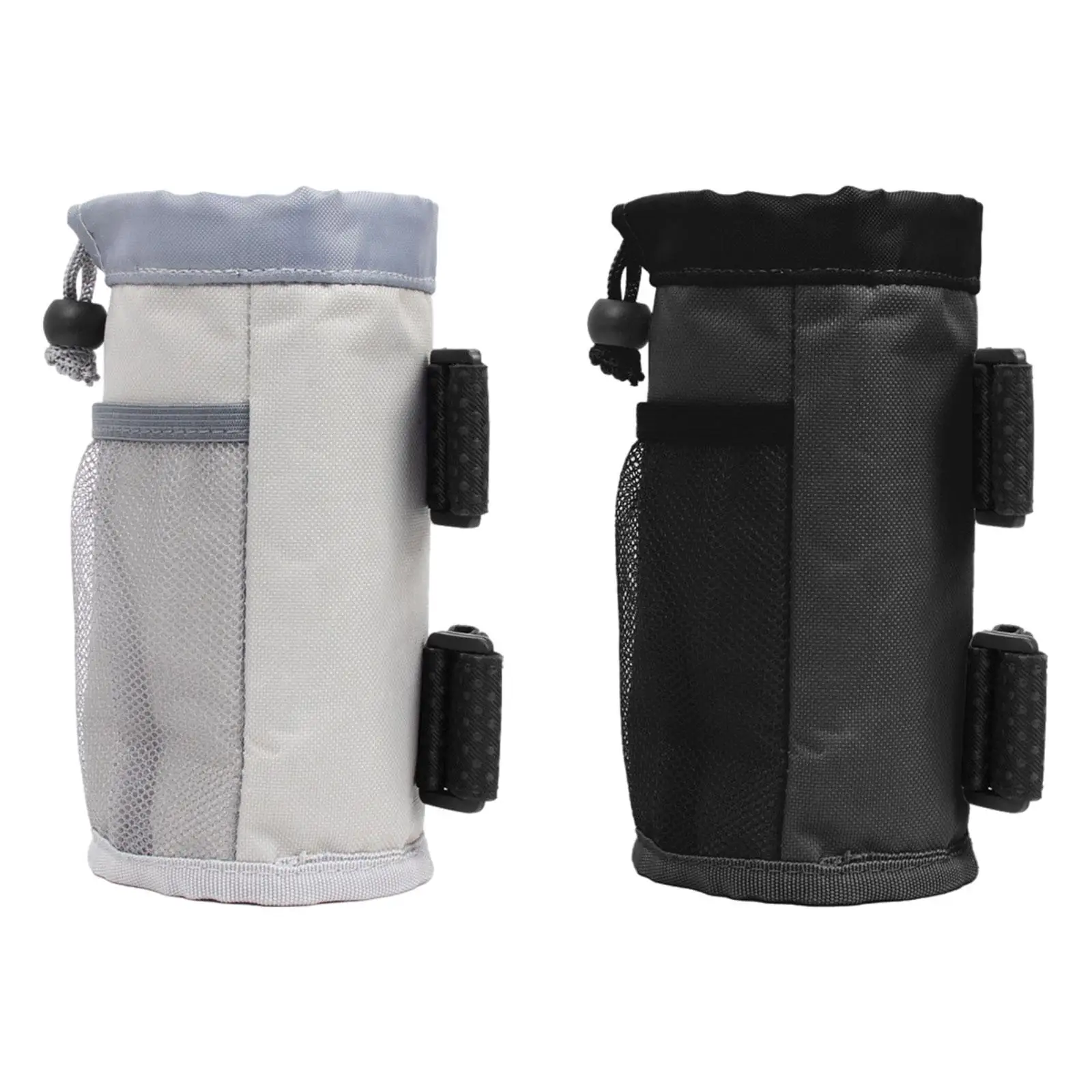 Scooter Water Bottle Holder Bag with Mesh Pocket, Portable Drawstring Bike Cup Holder Water Bottle Carrier for Cycling Hiking