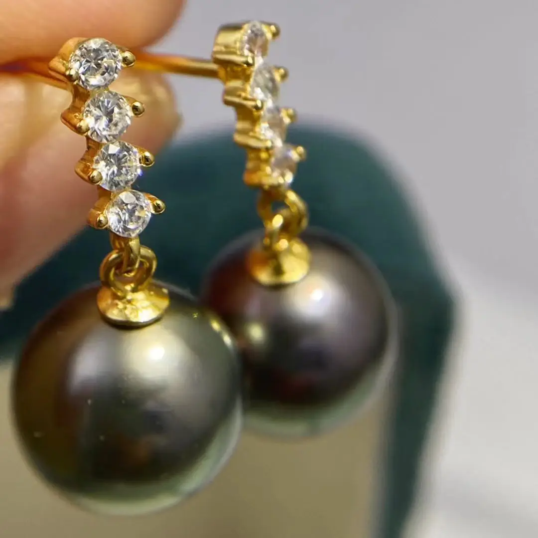 

Wholesale S925 Sterling Silver Earrings Mount Findings Settings Base Mounting Parts Accessory for 9-10mm Pearls 5 pairs/lot