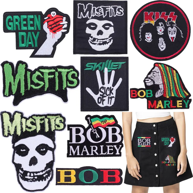 Music Band Embroidered Patches Clothing Thermoadhesive Patches Fusible Patch on Clothes Badges for Jacket Jeans Punk Rock Cheap