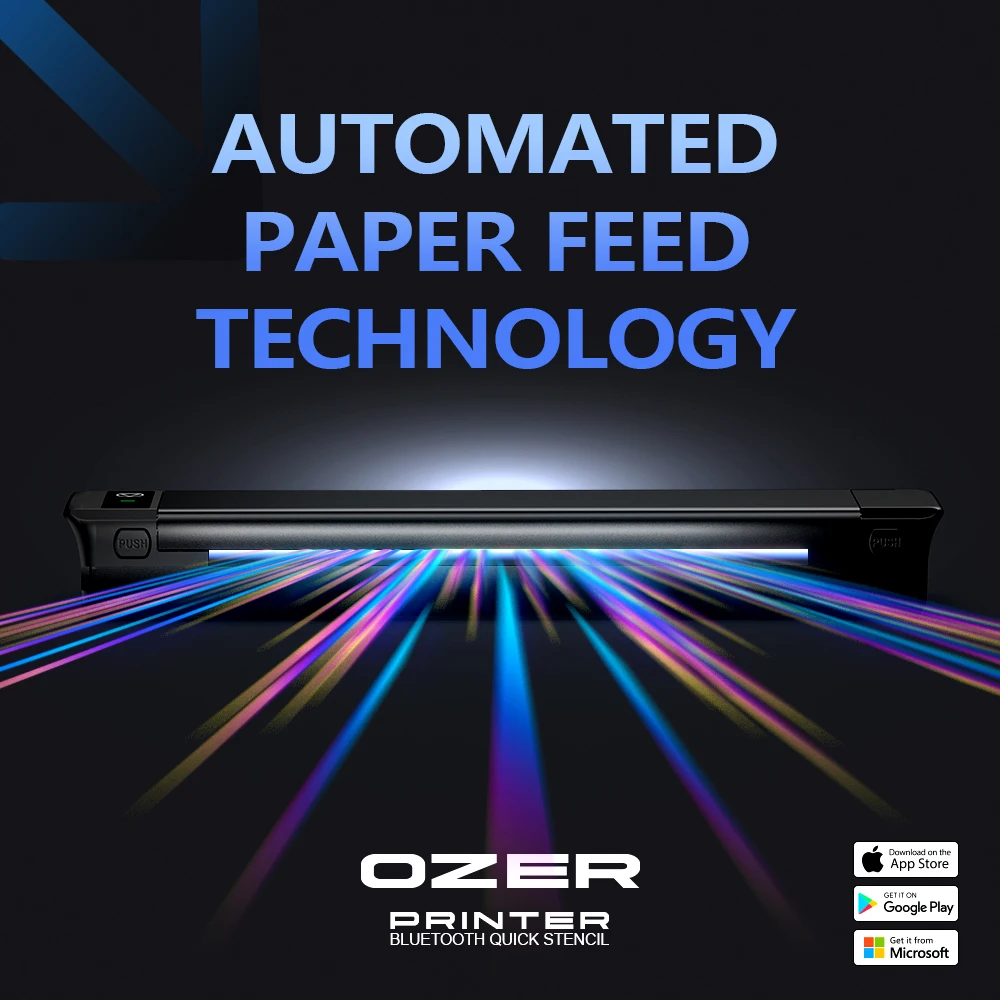 OZER Wireless Tattoo Bluetooth Transfer Stencil Printer Inkless Transfer Thermal Copier Machine Compact Printer, Quick Stencil