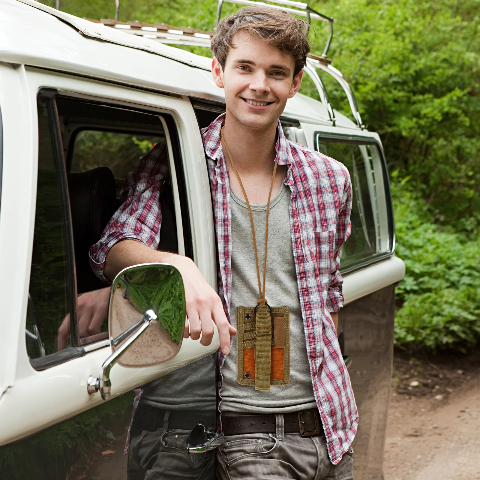 

Tactical Id Holder Rugged Nylon Badge Holder With Quick Rip-Away Hook Loop Multi-Compartment Card Organizer For Outdoor