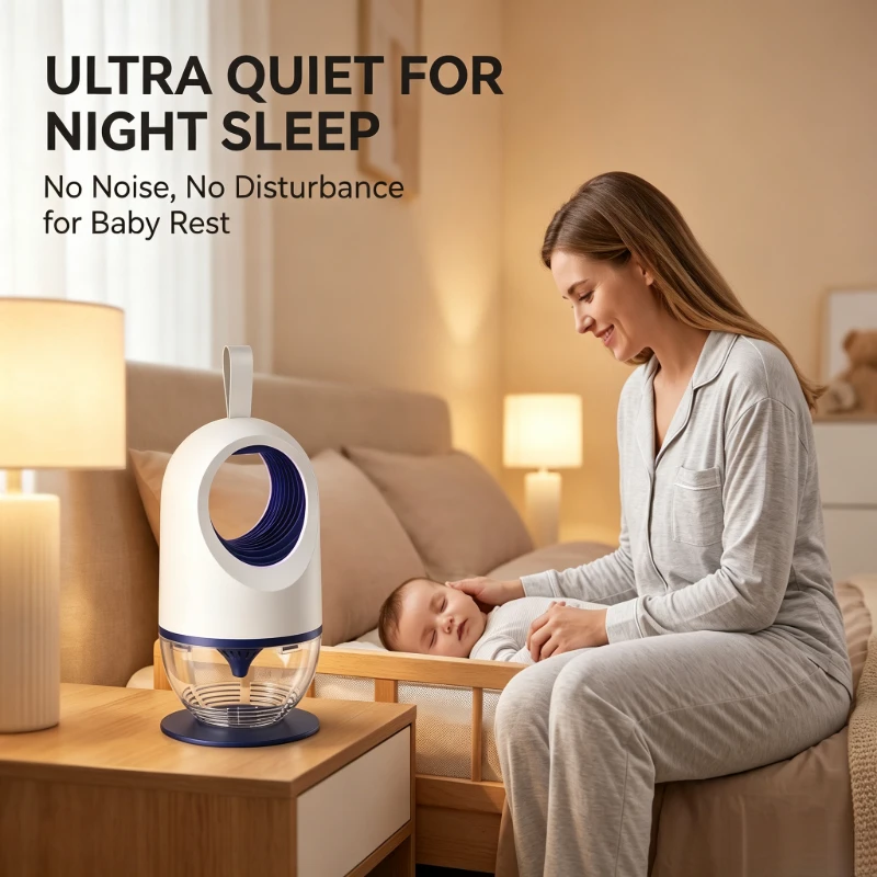Automatic Suction Mosquito Killer Lamp Silent Mosquito Trap UV Insect Catcher Safe For Baby Home Indoor Bug Zapper Mosquito Repe