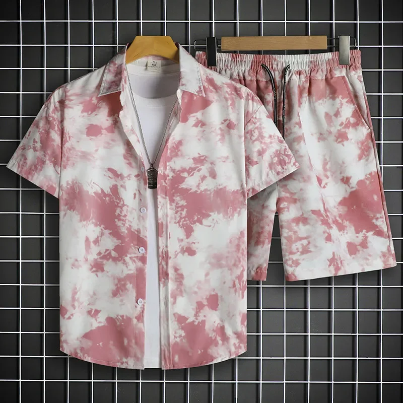 Men's Short Sleeve Printed Shirt, Plus Size, Hong Kong Style, Loose Shirt, Cool Casual Newspaper Top, Fashion