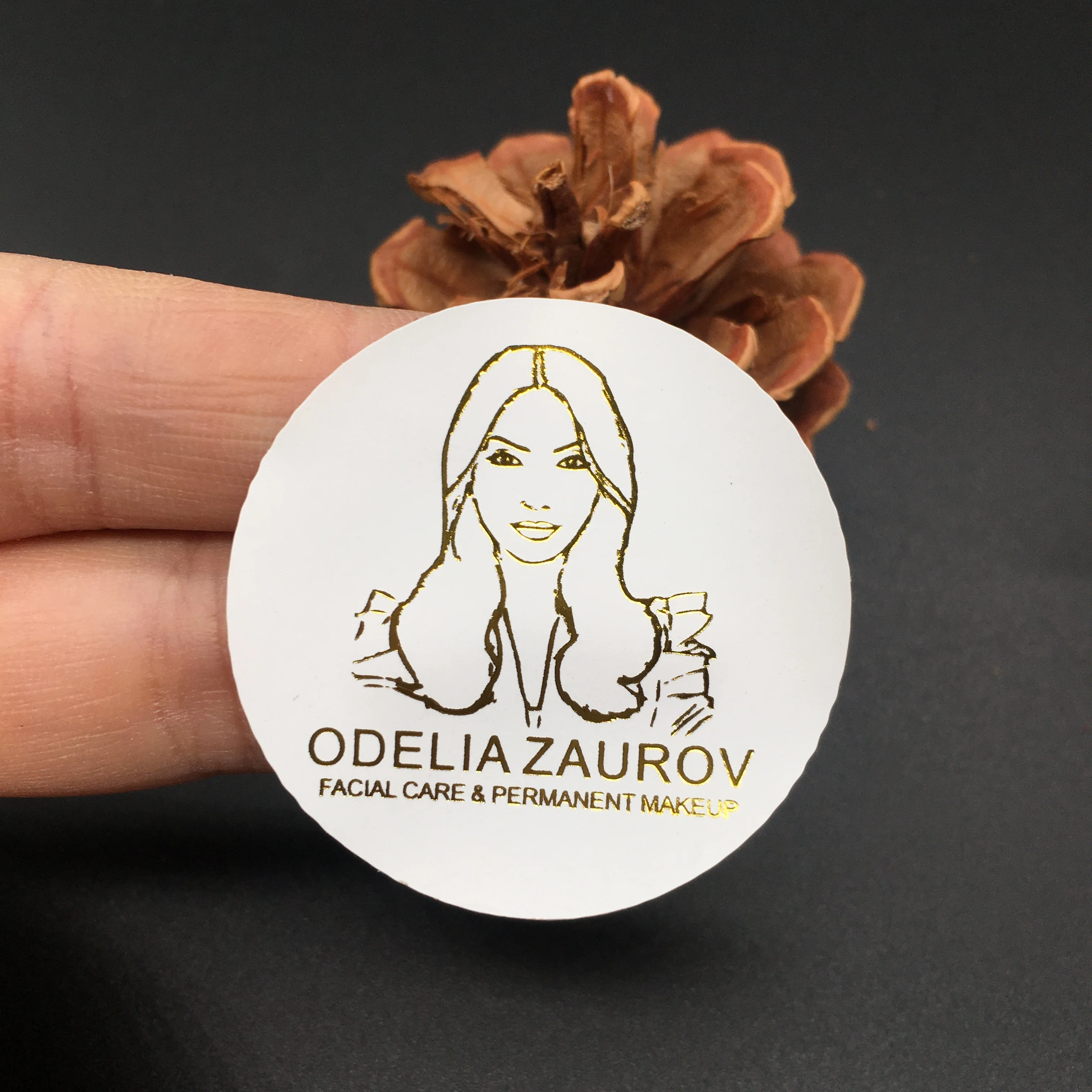 Wit Goud Folie Sticker Custom Business Logo Wedding Custom Label Gold Verpakking Ronde Transparante Label Uw Logo